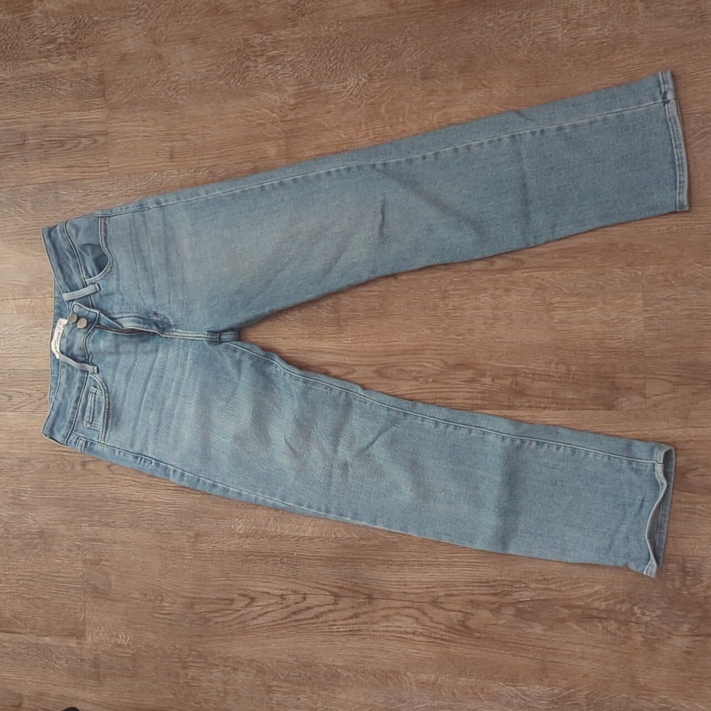 Just Black Denim Double Button Straight Jean